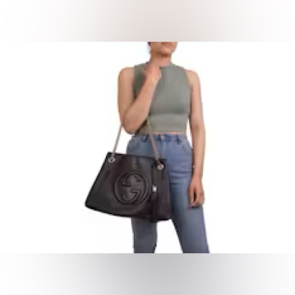 Gucci Black Leather Chain Shoulder Soho Bag - Picture 4 of 5